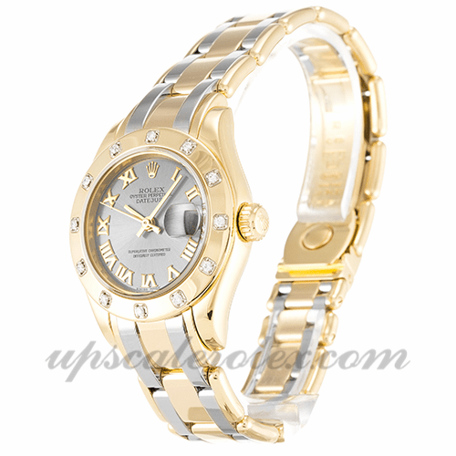 Cassa da 28 mm Rolex Pearlmaster 80318 da donna Movimento automatico quadrante rodio - Image 2