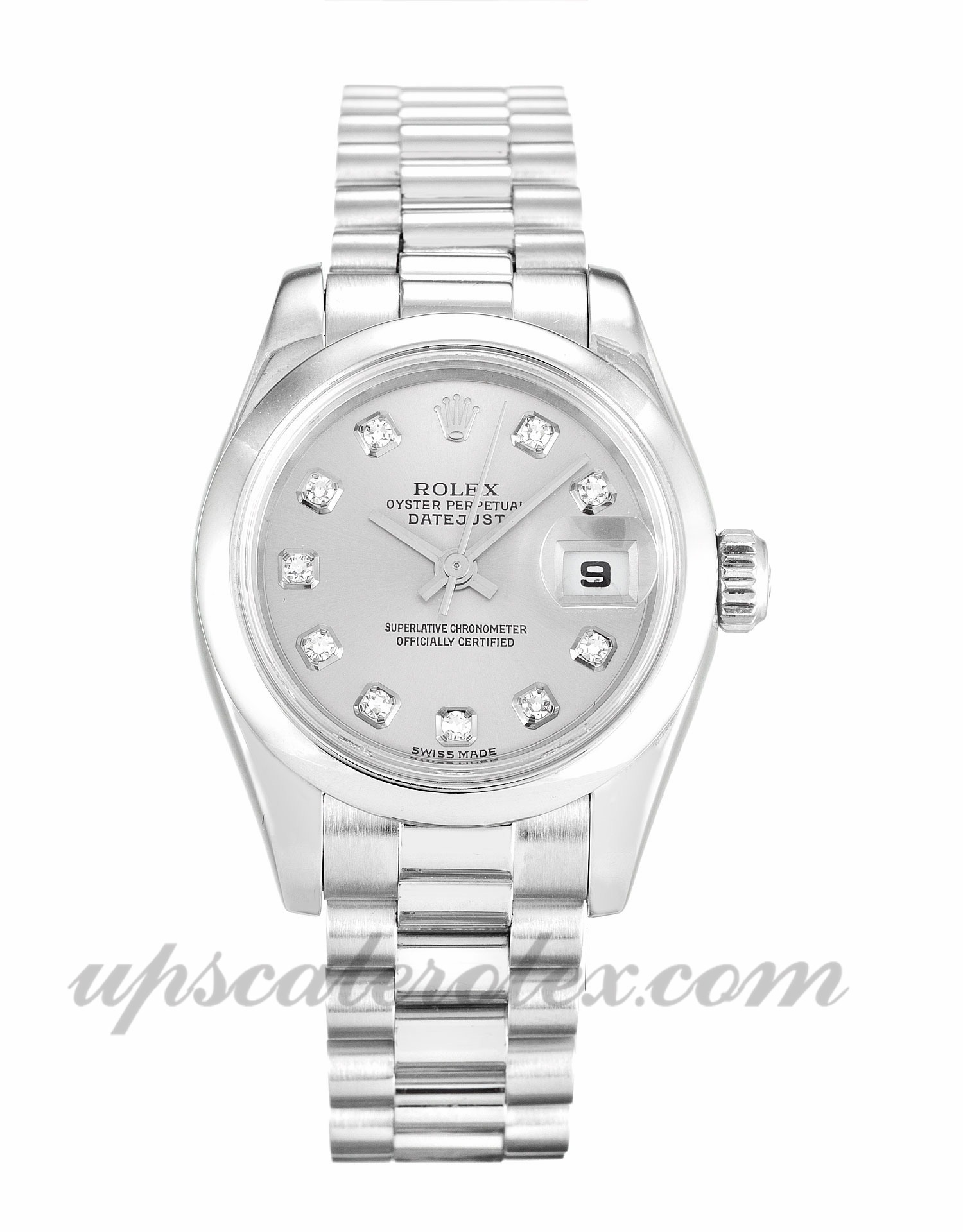 Rolex Datejust Lady 179166 da donna con cassa 26mm Movimento automatico Quadrante argento con diamanti