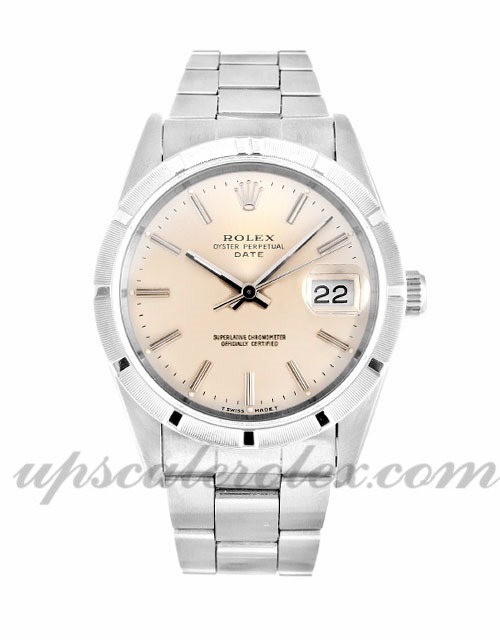 Uomo Rolex Oyster Perpetual Date 15210 cassa 34 mm Movimento automatico Quadrante argento