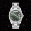 Rolex Day-Date Uomini 228239GNRP Quadrante verde Braccialetto Tono argento