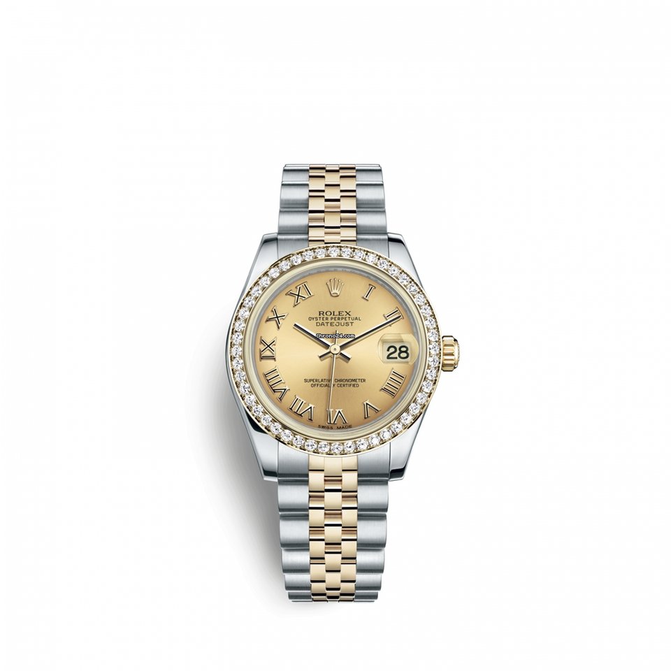 Replica di qualità Rolex Datejust 31 Orologio da donna 31 mm in acciaio inossidabile e oro giallo 18 carati 178383-0011