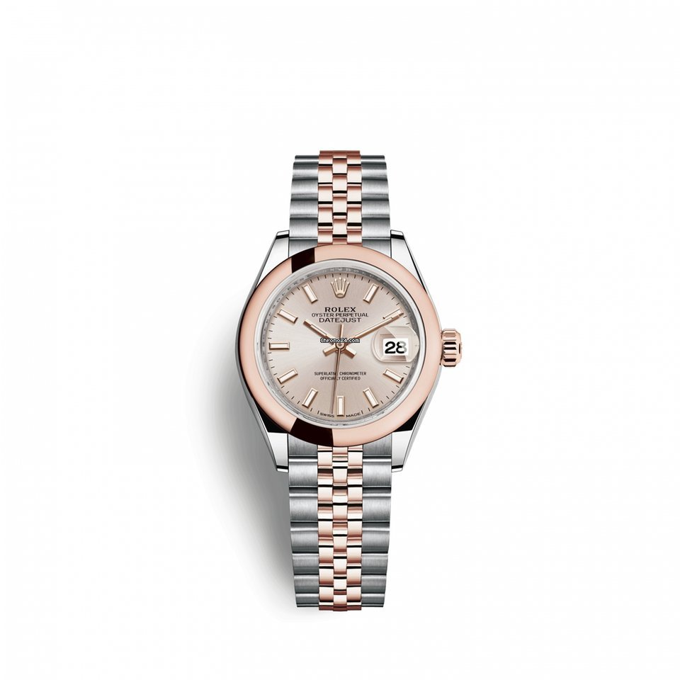 Replica Swiss Ladies Watch Rolex Lady-datejust 28 28 mm in acciaio inossidabile e oro Everose 279161-0001