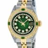 Migliore replica Rolex Datejust Ss-18k oro quadrante verde diamante smeraldo lunetta da donna
