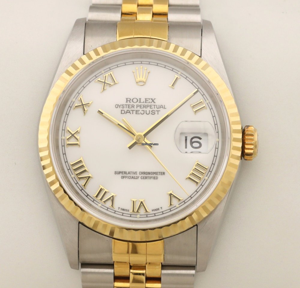 Replica Swiss Rolex Datejust 18k acciaio inossidabile Nos oro giallo automatico nuovo vecchio