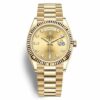 Fake Watch Rolex 128238 Day-date 36mm Champagne Diamond Dial President Bracciale in oro giallo