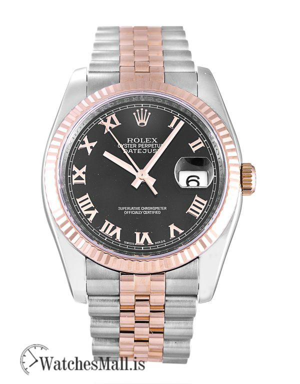 Swiss Rolex Datejust Replica quadrante nero numeri romani 116231 36 mm