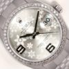buon mercato Replica Rolex Datejust 36mm 18k in acciaio inossidabile Diamond Bezel quadrante argento motivo floreale
