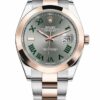 Acquista falso Rolex Datejust 41 Smooth Bezel Rose Gold / Steel Slate Dial Oyster