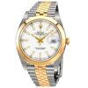 Cheap Replica Mens Watch Rolex Datejust 41 quadrante bianco in acciaio e oro giallo 18 carati con bracciale Jubilee 126303wsj