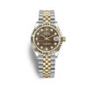 Migliore replica Rolex Datejust 31 nero madreperla diamante quadrante automatico da donna in acciaio e oro giallo 18kt Jubilee Watch 278273bkmdj