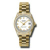 Orologio falso Rolex Datejust Lady 31 quadrante bianco 18k oro giallo Presidente automatico orologio da donna 178158wrp