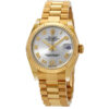 Orologio falso Rolex Datejust quadrante argento con diamanti automatico da donna in oro giallo 18kt President Watch 178278srdp