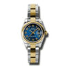 Replica di qualità Rolex Lady Datejust 26 quadrante blu concentrico in acciaio inossidabile e cinturino in oro giallo 18 carati Oyster Orologio automatico 179163blcao