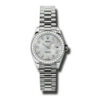 Replica di lusso Rolex Lady-datejust 26 quadrante argento platino presidente automatico orologio da donna 179136sjdp
