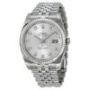 Acquista Falso Rolex Oyster Perpetual 36mm Argento 10 Diamanti Quadrante Acciaio Inossidabile Bracciale Jubilee Automatic Mens Watch 116234sdj