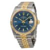 Migliore replica Rolex Oyster Perpetual Datejust 36 quadrante blu in acciaio inossidabile e oro giallo 18 carati Jubilee Bracciale automatico Mens Watch 116233blsj