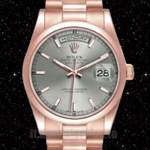 Rolex Day-Date 36mm 118205 Uomini Tonalità Oro Rosa