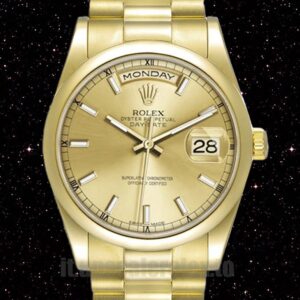 Rolex Day-Date 118208-0062 Uomini 36mm Quadrante Champagne