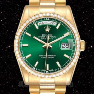 Rolex Day-Date m118348-0225 Uomini 36mm Guadare Tono Oro