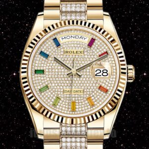 Rolex Day-Date m128238-0052 Uomini 36mm Quadrante Con Pavé Di Diamanti Bracciale Presidente