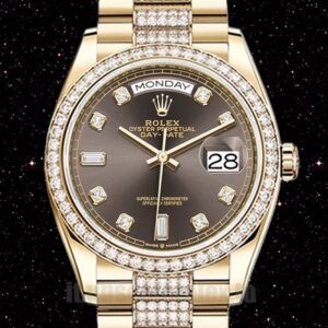 Rolex Day-Date 36mm Uomini m128348rbr-0007 Automatico Quadrante Marrone