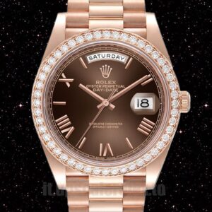 Rolex Day-Date m228345rbr-0009 Uomini 41mm Tonalità Oro Rosa Automatico