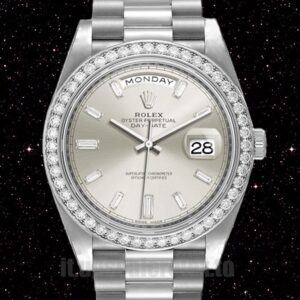 Rolex Day-Date Uomini 41mm m228349rbr-0001 Quadrante Argento